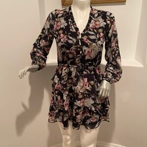 SHILLA THE LABEL Obtain INK Floral Mini Dress L